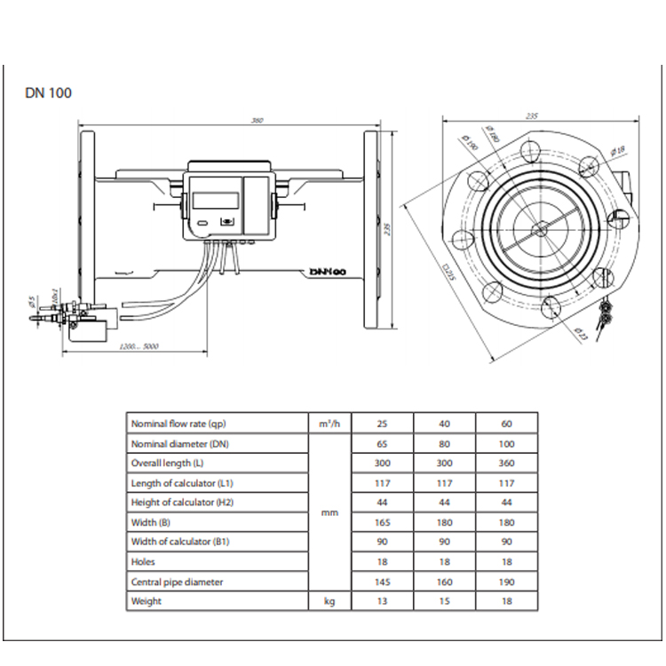 Toplotni Števec SonoMeter 30 Ogrevanje in Hlajenje (100 mm,qp[m³/h]:60.00) 187F3693