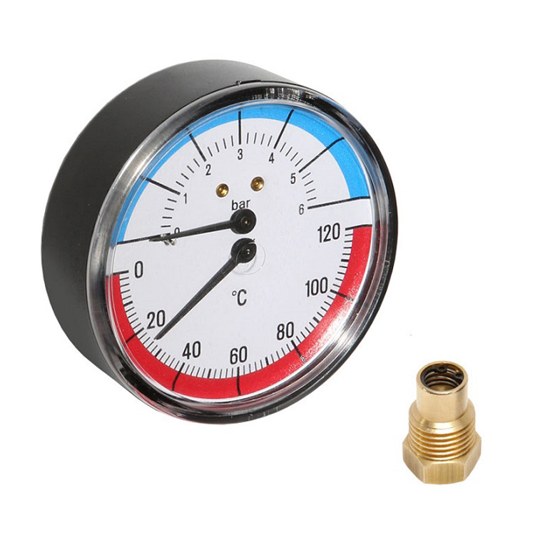Termomanometer WATTS 0-4 bar / 0-120°C / 1/2"
